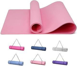 Good Nite Yoga Mat TPE Non-Slip Exercise Fitness Pilates Gymnastics Training Sport Mat Turn Mats Floor Gym with Carry Strap 183 x 61 x 0.6 cm