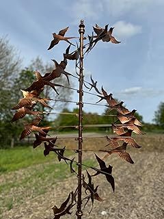 Mayfair Outdoor Wind Sculpture, Large Swallow bird Metal Wind Spinner Garden Decor