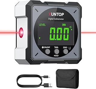 USB Charging Digital Level Box Angle Finder with Electronic Laser, 4-Side Strong Magnetic Angle Gauge IP54 Waterproof Inclinometer Level, Craftsman's Choice for Woodworking Renovations-Gray