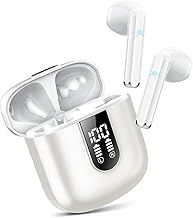 Jesebang Wireless Earbuds, 2025 Bluetooth 5.3 Headphones, Stereo Earphones with ENC Mic, Wireless Earphones in ear earbuds with Dual LED Display, 30H Playtime, Gym Headphones IP7 Waterproof, Black