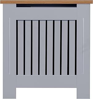 Radiator Cover Small, Radiator Cover, Vertical Slatted Modern Radiator Covers MDF Wood Cabinet Shelf Heating Covers For Living Room, Hallway (19D x 78W x 83.2H cm)