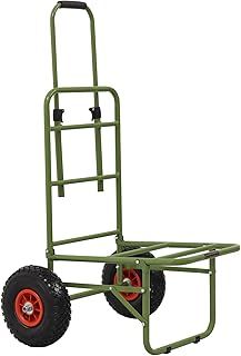 Oxbridge Folding Pike Carp Fishing Trolley Heavy Duty Seat Box Barrow, Green