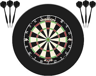 Mission Darts Dart Board Home Centre | Complete Darts Package Including Dartboard and 2 Sets of Darts