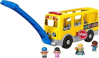 Fisher-Price Little People Toddler Learning Toy Big Yellow School Bus with Lights Sounds & Smart Stages, 4 Figures, Ages 1+ Years, GLT75