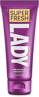 Super Fresh Lady Whole Body Deodorant For Women | For Privates, Body & Skinfolds | Stop Odor Stay Fresh | Aluminum Free Feminine Hygiene | Coconut + Vanilla | 4oz