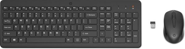HP 330 Wireless Keyboard and Mouse Combo, 2.4 GHz Wireless Connection with USB Dongle, 12 Function Keys, Ergonomically Designed, 1600 DPI, LED Indicators, Numpad - Black