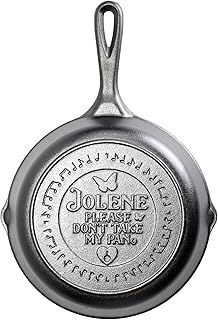 Lodge 8 Inch Dolly Parton Pre-Seasoned Cast Iron Stamped Skillet - Signature Teardrop Handle - Use in The Oven, on The Stove, on The Grill, or Over a Campfire - Jolene