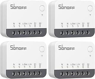 SONOFF ZBMINIR2 Smart Light Switches, ZigBee Mini Smart Switch, 2 Way Control, Compatible with Alexa, Google Home and SONOFF Hub, ZigBee 3.0 Gateway Hub Required, Neutral Wire Required, 4 PACK