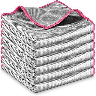 Airlab 6X Double-Sided Glass Cloth, Window Cleaning Cloths Streak Free, Thickened Magic Cleaning Cloth for Home All Purpose, Lint Free Polishing Cloth for Mirrors, Stainless Steel and Glass Cabinets