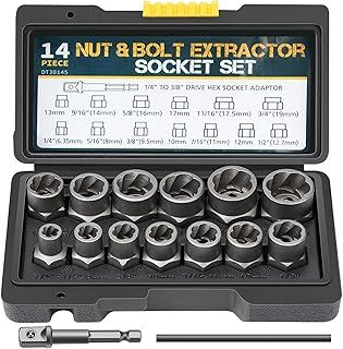 15Pcs Nut & Bolt Grip Extractor Socket Set Impact Bolt Nut Remover, Nut Removal Tool, Bolt Extractor Tool