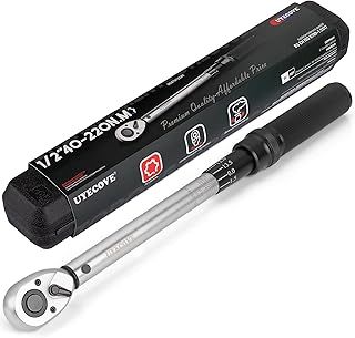 UYECOVE 1/2" Dual-Direction Click Torque Wrench, 40-220NM/29.5-162.4FT.LB for Car & Motorcycle & LKW with Storage Case