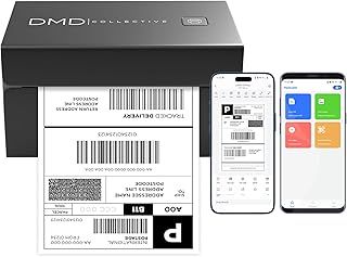 DMD® | Thermal Label Printer, 4x6 Shipping Label Printer, Bluetooth & USB Connection, Compatible with Etsy, Shopify, eBay, Amazon, Royal Mail, DHL, DPD, Evri