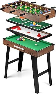 PowerPlay 4-in-1 Multi-Sports Game Table Set, Indoor Family Games, Table Football, Pool Table, Table Tennis and Table Hockey, for Kids and Adults