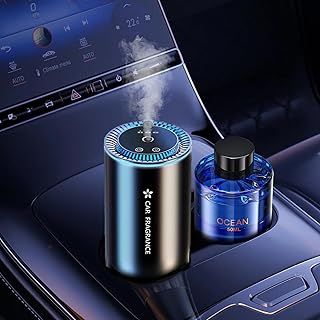 2025 AI Car Air Freshener Electric Diffuser with 50ml Perfumes (Colognee), Ultrasonic Atomizer, Intelligent 3 Modes, Auto ON/OFF, Rechargeable Battery, Natural Perfume Lasts 5 Months, Car Fragrance