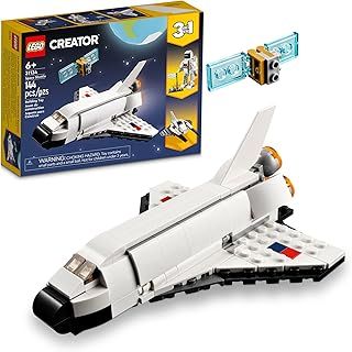 LEGO Creator 3 in 1 Space Shuttle Toy to Astronaut Figure to Spaceship 31134, Building Toys for Kids, Boys, Girls Ages 6 and up, Creative Gift Idea