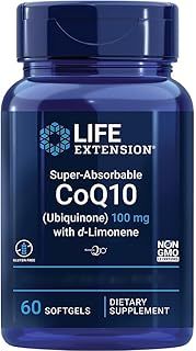 Life Extension, Super Absorbable CoQ10 with D-Limonene, 100mg Ubiquinone, 60 Softgels, Lab-Tested, Gluten Free, Soy Free, Non-GMO
