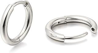 Limerencia Hypoallergenic G23 Pure Titanium Pairs Small Huggie Hoop Earrings, Lightweight Cartilage Hoops Small Cubic Zirconia Cuff Earrings Mini Piercing Jewelry for Women Men