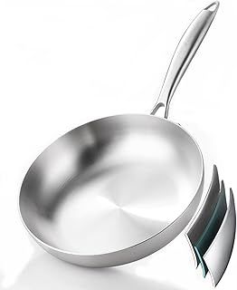 3 Layer Stainless Steel Frying Pan with Detachable Handle, 20.3 cm, Suitable for All Hobs