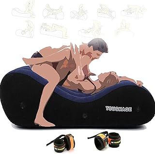 Toughage Inflatable Sex Bed Sofa Mattresses Sex Lumbar Pillow Love Position Pillow Cushion with Handcuffs & Ankle Cuffs for Couples