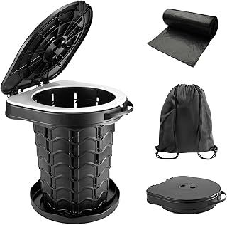 Folding Camping Toilet Portable with Bag - imodomio Portable Toilets for Adults with Lid, Seat & Toilet Bags, Outdoor Travel Toilet for Fishing, Hiking, Campervan, Caravan, Car, Festivals, Load 180kg