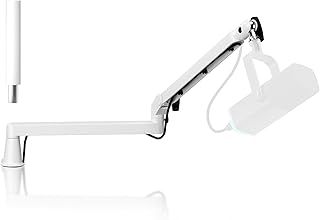 Low Profile Mic Arm Microphone Boom Arm Professional Adjustable with 15cm Riser Solid Desk Mount Clamp Cable Management Microphone Holder Stand for Podcast Streaming Gaming Mic Stand White