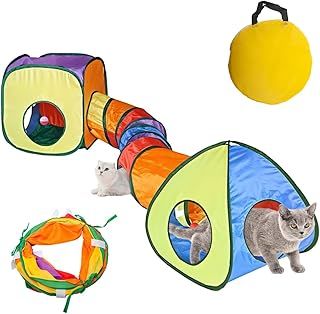 Cat Tunnel, 3 in 1 Rainbow Cat Toys Cat Enclosures Cat Cubes Tent Foldable With Storage Bag for Indoor Outdoor Pets Rabbit Puppy Bunny Piggy