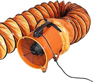Dust Extractor Ventilation Fan 250mm Portable 12m Duct Hose Workshop Fume Air Blower Industrial PVC Ducting Ventilator