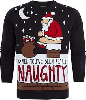 Mens Christmas Jumper Ugly Sweatshirts Novelty Knitwear Top Long Sleeve Sweaters | Xmas Jumpers | Santa Sweatshirt | Festive Sweater