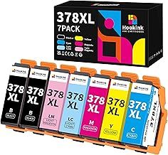 Hookink 378XL Ink Cartridge Multipack Compatible for Epson 378XL 378 Ink for Expression Photo XP-8700 XP-8600 XP-8500 XP-8505 XP-8605 XP-8000 XP-8005 (7-Pack)