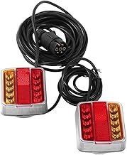 ETUKER Magnetic LED Trailer Tail Light Kit, 12V Trailer Tail Light Indicator Light With License Plate Lamp, With Magnet Tail Light 7.5m Cable and 7 Pin Plug, For Caravan/Truck/RV/Trailer (10 LED Bulb)