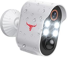 1080p Wireless Security Camera, Indoor/Outdoor Surveillance Bullet Cam, Live View, AI Human Detection, Night Vision, 2-Way Audio, IP65 Waterproof, Cloud Storage (4 Spotlights)
