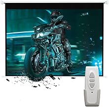 INMOZATA Electric Projector Screen 120inch Motorised projection screen with Remote Control 4:3 Portable Foldable Anti-Wrinkles Projector Movie Screen for Theater Cinema