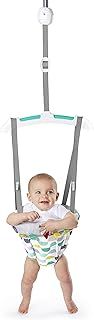 Bright Starts, Door Jumper & Bouncer - Playful Parade with Padded Seat & Taggie Tags, Door Frame Clamp, Adjustable Strap, Easy Storage & Transport, Ages 6 Months +
