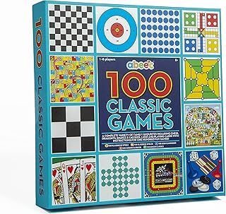 abeec 100 Classic Games Compendium | Collection of Classic Family Board Games | Games Compendium includes Ludo, Chess, Draughts and Playing Cards
