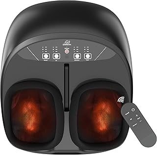 Snailax Shiatsu Foot Massager with Remote Control, Electric Foot Massagers for Pain and Circulation, Plantar Fasciitis, Deep Kneading, Compression, Vibration Foot Warmer, Gifts for Women…