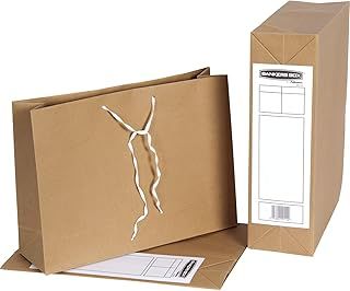 Bankers Box 25 Storage Bags - Manila Paper Bag with Handle - 101 x 356 x 254mm - Pack of 25