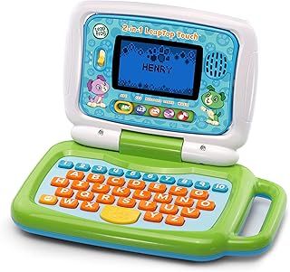 LeapFrog 2 in 1 LeapTop Touch Laptop, Green, Learning Tablet for Kids with 10 Modes of Play, Kids Laptop with Letters, Numbers, Vocabulary and Animals, Learning Toy Laptop for Kids Ages 2 Years +