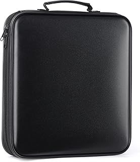 CD Case,160 Capacity CD/DVD Case Holder CD storage DVD Storage DVD Wallet Organizer Hard Plastic Protective Storage Holder for Car Travel