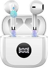 Wireless Earbuds, Bluetooth 5.4 Headphones in Ear with 4 ENC Noise Cancelling Mic, Bluetooth Earbuds 40Hrs Playtime, HiFi Stereo Deep Bass Wireless Earphones, IP7 Waterproof USB-C Fast Charge White