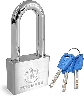 PDE50 [Never-Rust] Heavy Duty Waterproof Outdoor Padlock with 3 Keys - Stainless Steel - [10mm Anti-Cut Shackle] - [High Security Protection] - Ideal Gate or Shed Lock