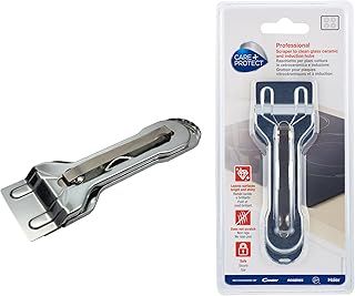 CARE + PROTECT Cleaning Scraper, Kitchen Tool for Glass, Ceramic, and Induction Hobs, No Scratch, Leaves Surfaces Bright and Shiny, Safe, Blade Replaceable
