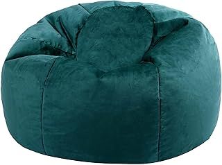 icon Aurora Velvet Bean Bag, Teal Green, Large Adult Bean Bag Chair with Filling Included, Accent Chair, Living Room Furniture, Bedroom Furniture