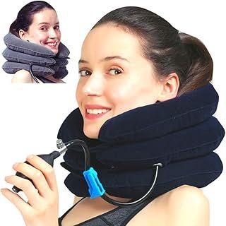 MEDIZED® Cervical Neck Stretcher Traction Device, Neck Support Brace, Inflatable & Adjustable Neck Support Pillow is Ideal for Spine Alignment & Chronic Neck Pain Relief
