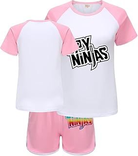 Ninjas Merch Pjs Girls Pyjamas Tshirt+Shorts 2pcs Clothing Set Kids Girl Sleepwear Comfortable Outfits