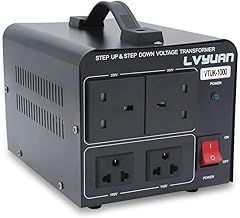 LVYUAN 1000W 220V 110V Step Up & Step Down Voltage Transformer Converter UK to US Dual 110V & 220V outlets