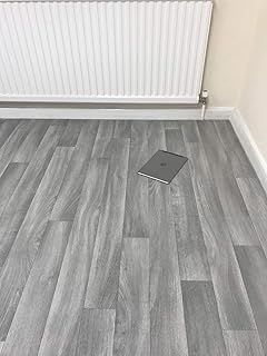 Grey Oak - Vinyl Lino Roll Flooring For Bathroom/Kitchen - Plank Wood Effect Cushion - Anti Slip (Grey Oak, 2m x 2m)