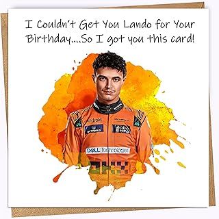 Printperfect Lando Birthday Cards For Women - Racing Birthday Card For Daughter - Card For Girls “I couldn't Get You Lando For Your Birthday!” - Racing Fan Gift - Motorsport Fan Birthday Card