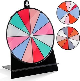 Spinning Prize Wheel-6Inch Dry Erase Spinning Wheel for Prizes with Stand, Tabletop Roulette Spinner for Carnival, Trade Show, Win Fortune Spin Games