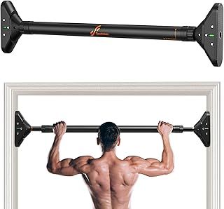 Sportneer Pull Up Bar Doorway Chin Up Bar No Screws Door Frame Chin Up Push Up Sit Up Bar Adjustable 75-94cm (29.5''-37'') Up to 200kg Capacity Workout Bar