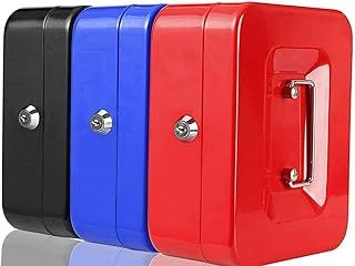 ACCURATE Money Box Tin Steel Cash Safe Box Petty Cash Tin with Lock 2 Keys - Assorted color (6 INCH)